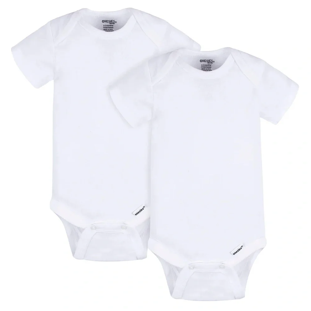 3/$15 🌸 2 Pack Love Your Onesies 0-3m Baby White Short Sleeve Cotton Bodysuits